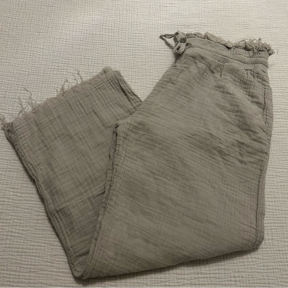 StarkX Stark X 100% Cotton Gauze Pull On Crop Pants Small Medium